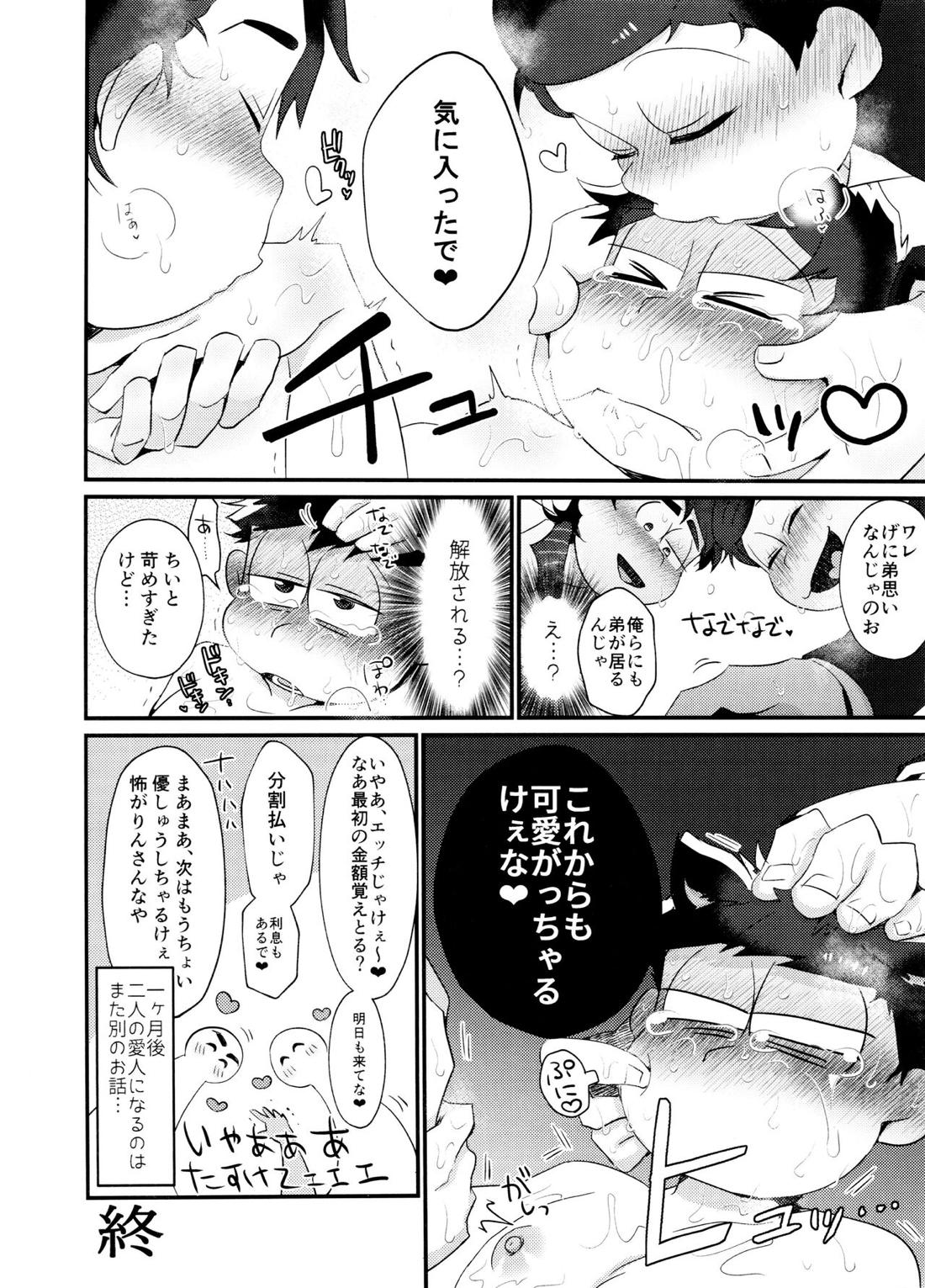 不幸にも黒塗りの高級車にぶつかったニート一松が極狼長兄にいいようにされる本 17ページ