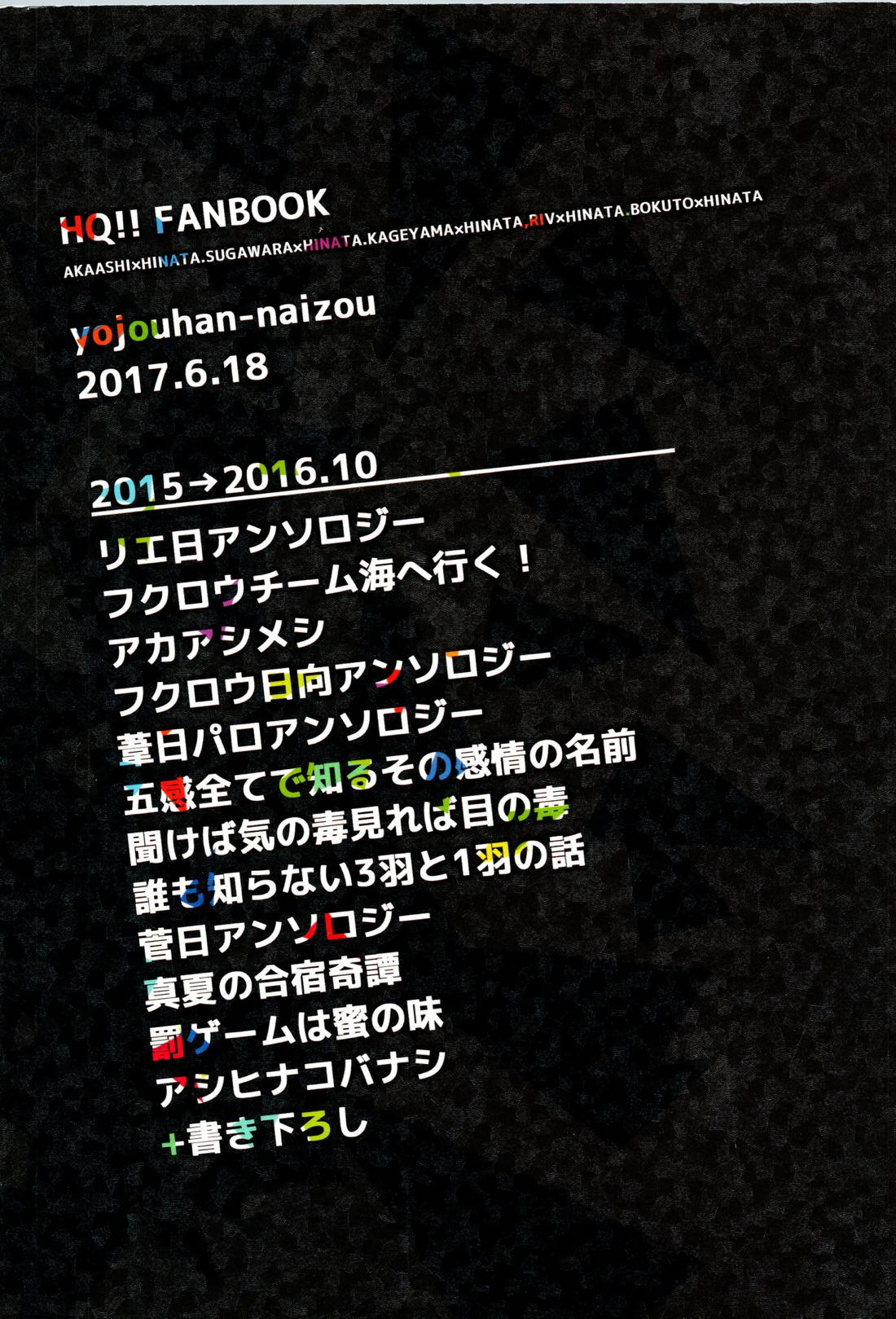 日向受け再録本 OTHER BOX 2 210ページ