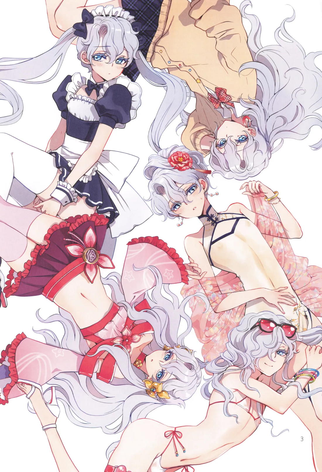 ヒューガ社長がいろんな女装させられるシリーズまとめ 再録集1 2ページ