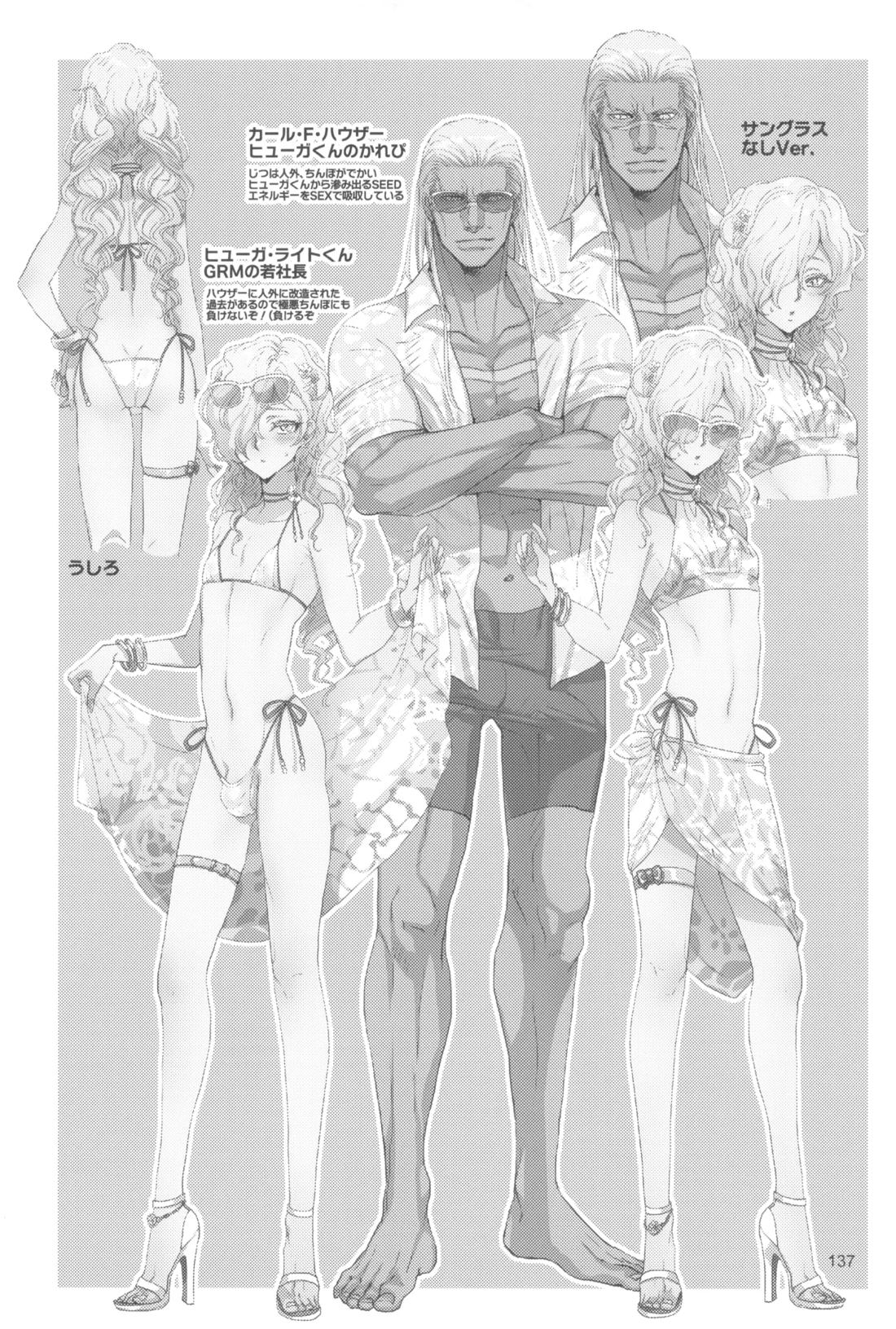 ヒューガ社長がいろんな女装させられるシリーズまとめ 再録集1 136ページ